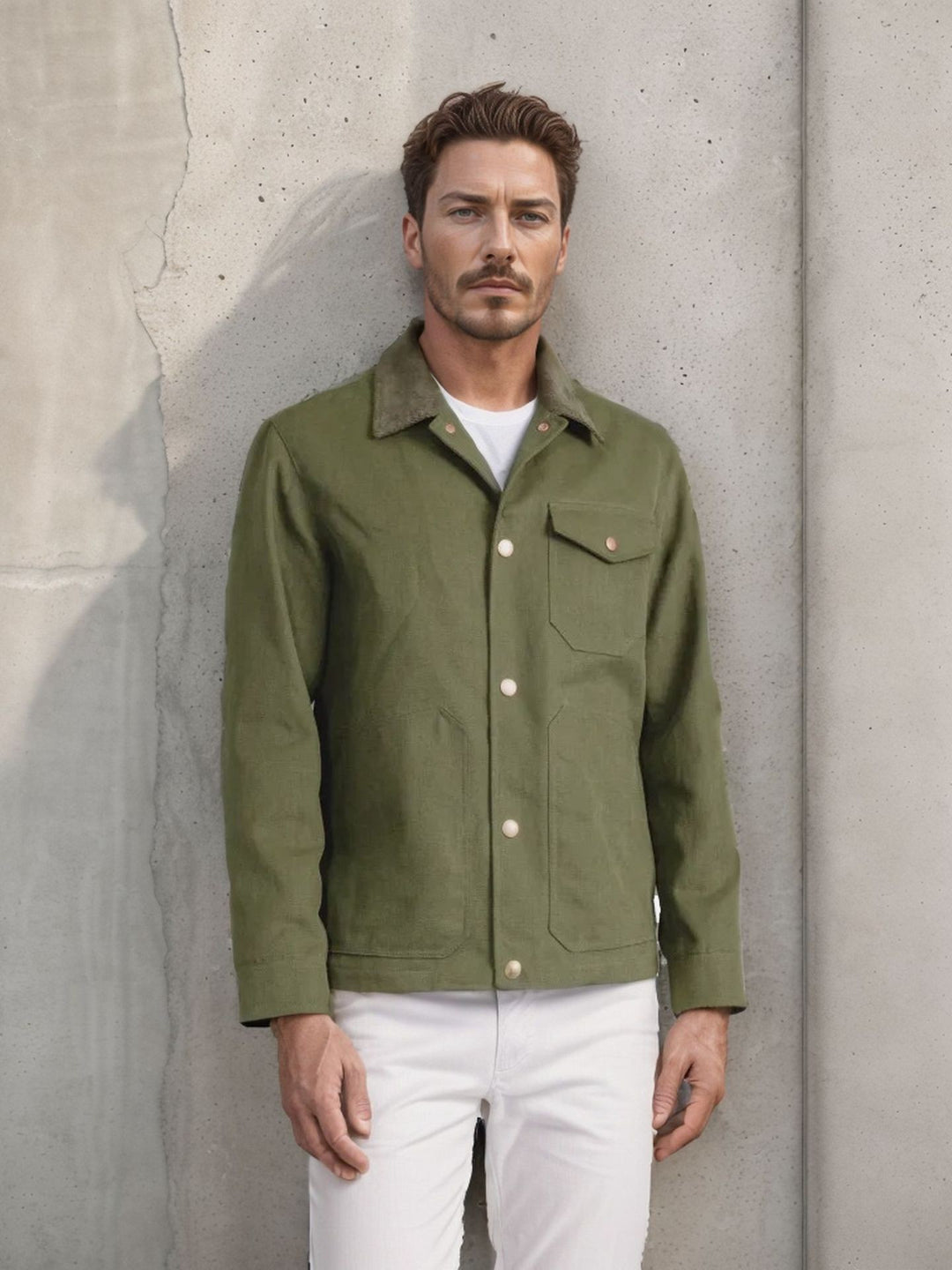 Herren vielseitige Baumwolljacke mit praktischen Taschen Aliams