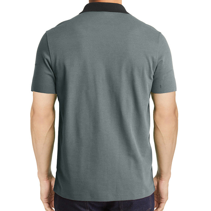 Herren Kurzarm Poloshirt mit Reißverschluss und kontrastierendem Kragen Aliams