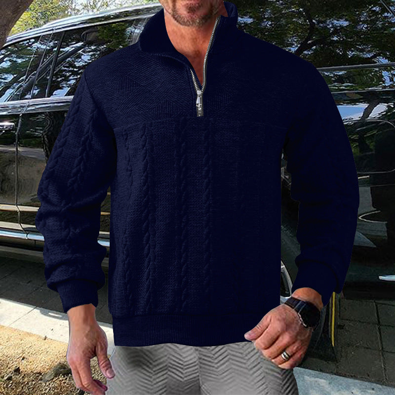 Herren Zip-Pullover mit strukturiertem Design Aliams