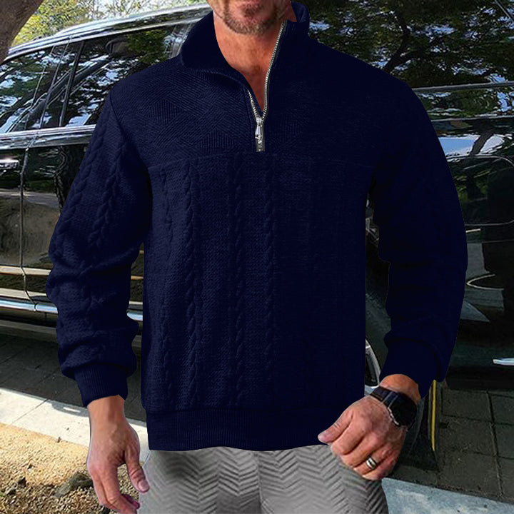 Herren Zip-Pullover mit strukturiertem Design Aliams
