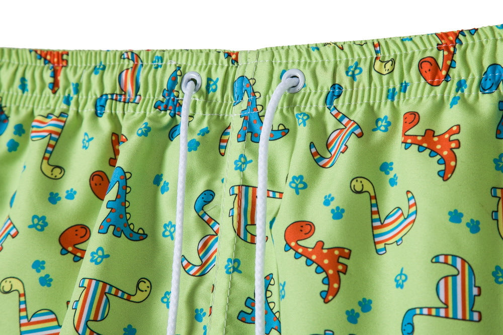 Herren Badeshorts mit verspieltem Dinosaurier-Motiv und elastischem Bund Aliams