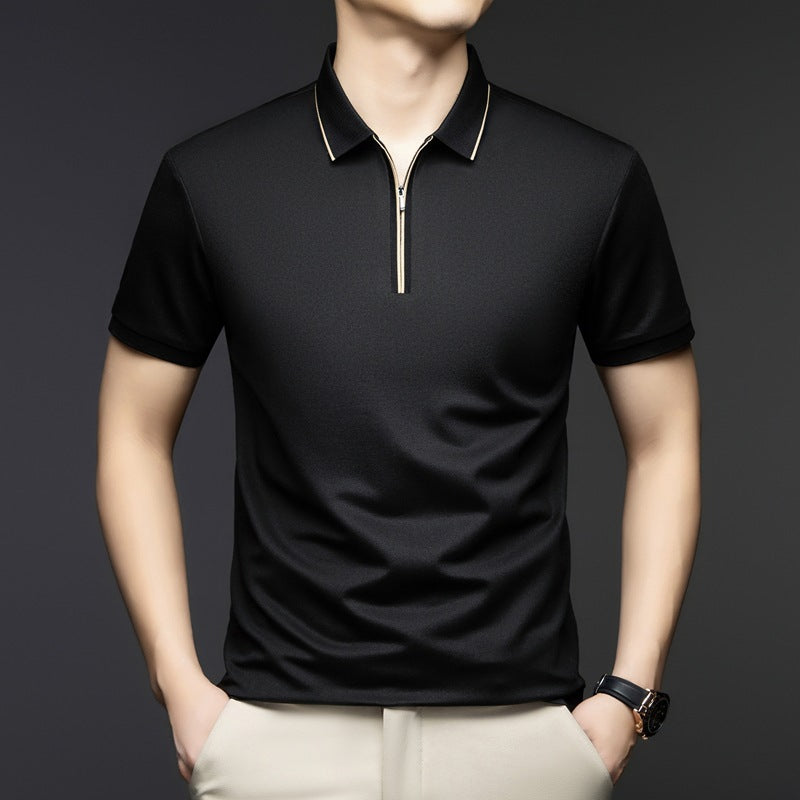 Herren Kurzarm-Shirt mit modernem Reißverschluss Aliams