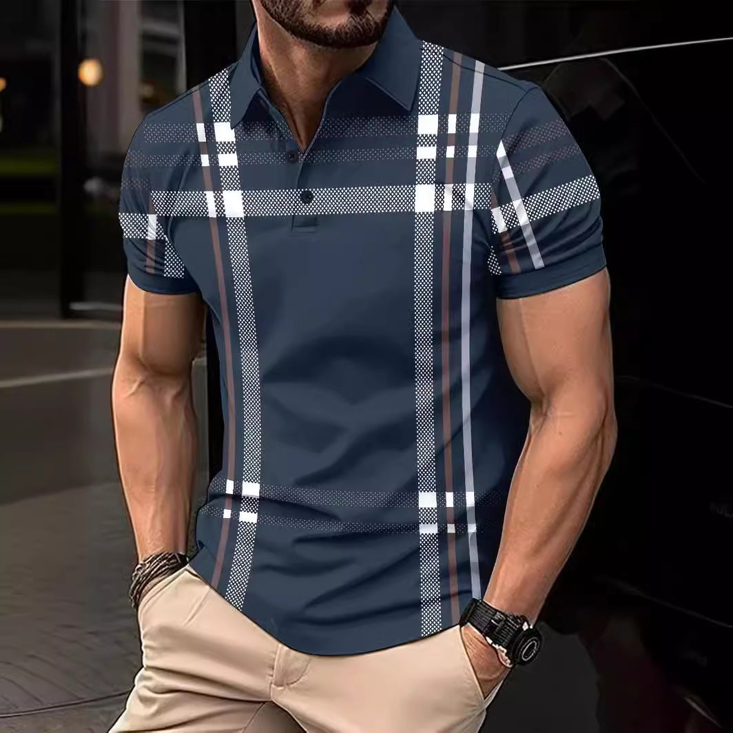 Herren Poloshirt mit modernem Karomuster und sportlichen Akzenten Aliams