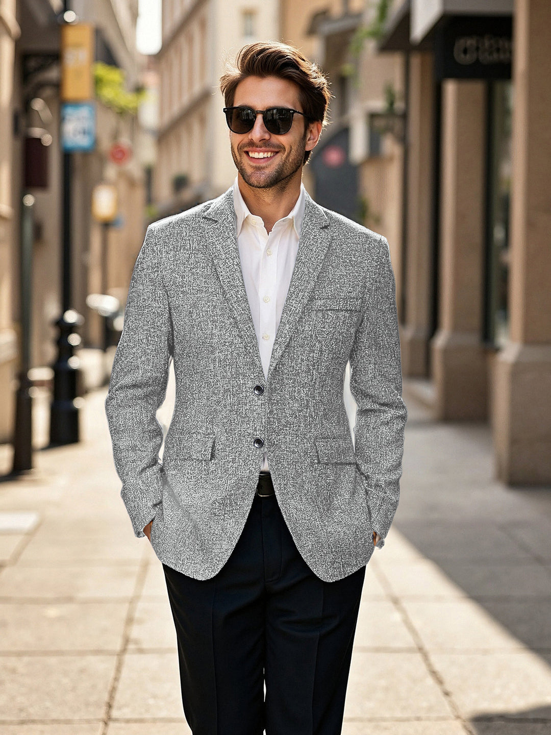 Herren strukturierter Blazer mit modischer Textur Aliams