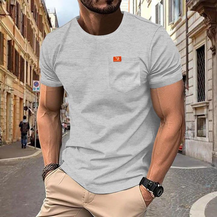 Herren Premium Rundhals T-Shirt mit Brusttasche Aliams