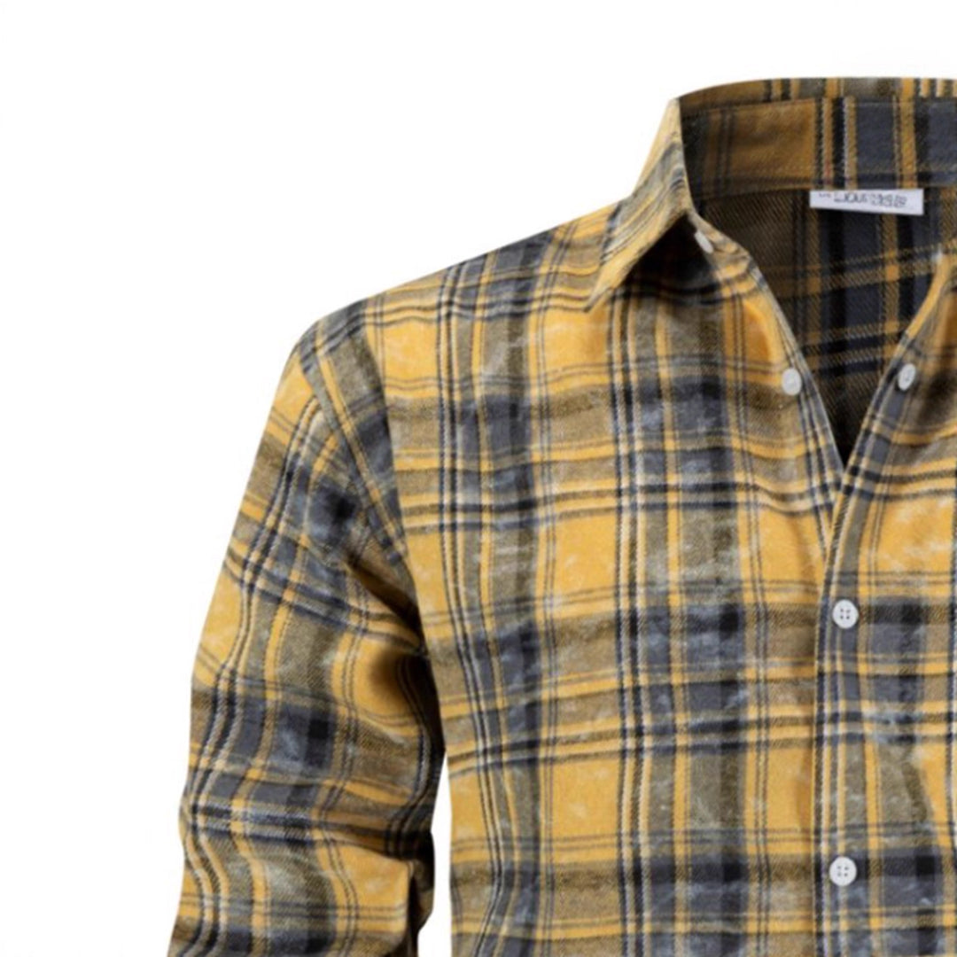 Herren kariertes Flanellhemd mit modernem Schnitt Aliams