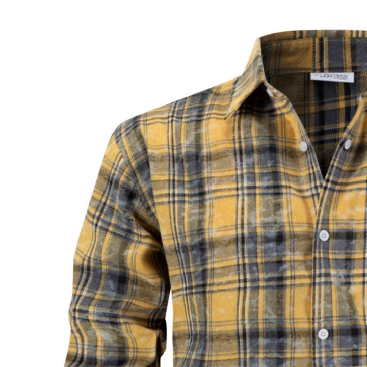 Herren kariertes Flanellhemd mit modernem Schnitt Aliams