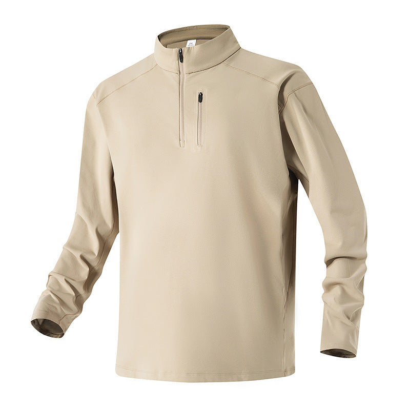 Herren Funktionspullover mit halbem Reißverschluss und atmungsaktivem Material Aliams