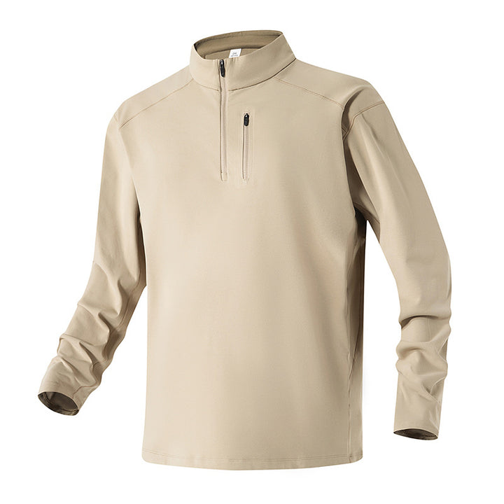 Herren Funktionspullover mit halbem Reißverschluss und atmungsaktivem Material Aliams