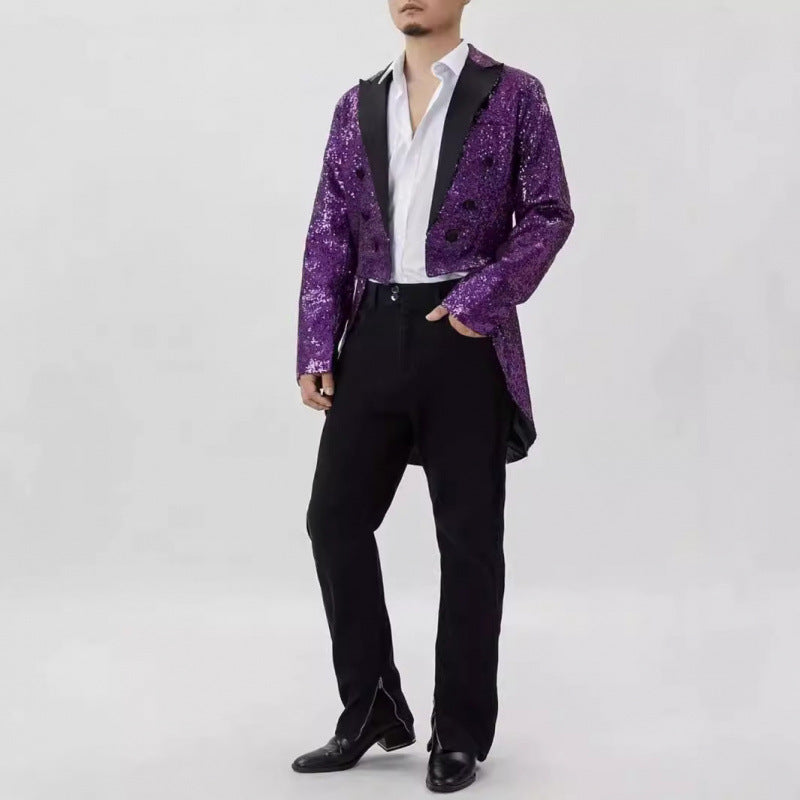 Herren Glamouröser Pailletten-Smoking-Blazer Aliams