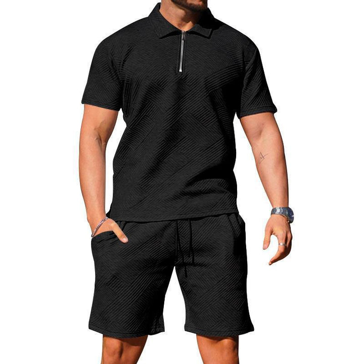 Herren sportliches Lounge-Set mit Poloshirt und Shorts im eleganten Design Aliams