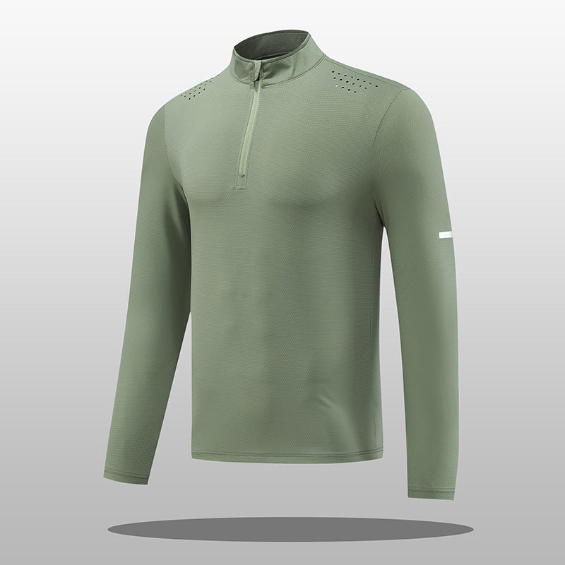 Herren Funktions-Langarmshirt mit Reißverschluss und atmungsaktivem Material Aliams