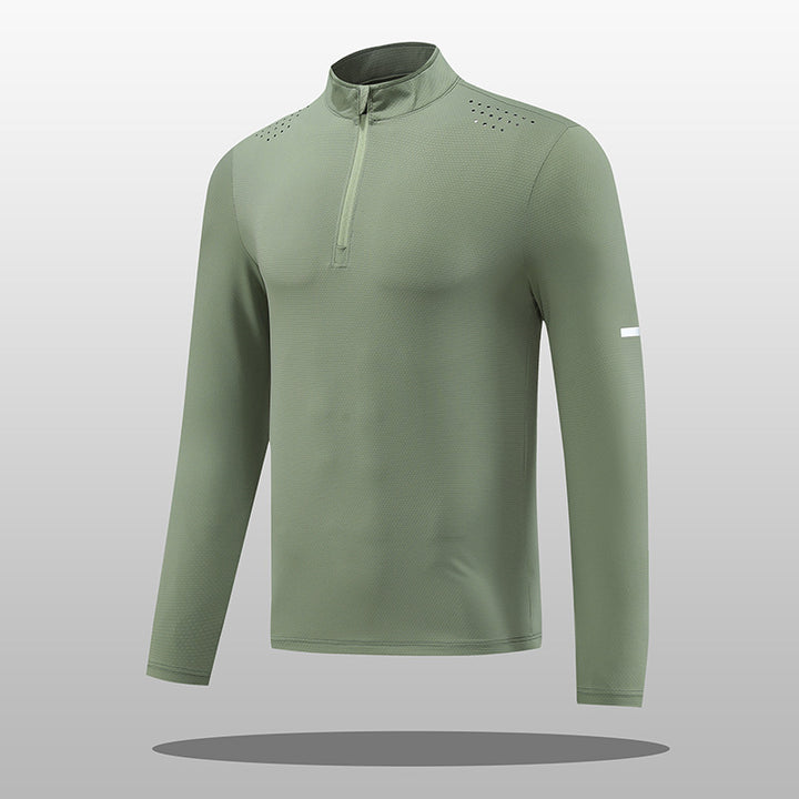 Herren Funktions-Langarmshirt mit Reißverschluss und atmungsaktivem Material Aliams