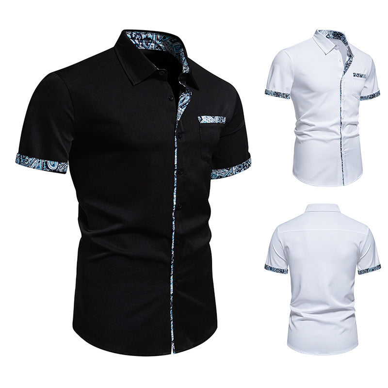 Herren Hemd mit kreativem Kragen und dekorativen Akzenten Aliams