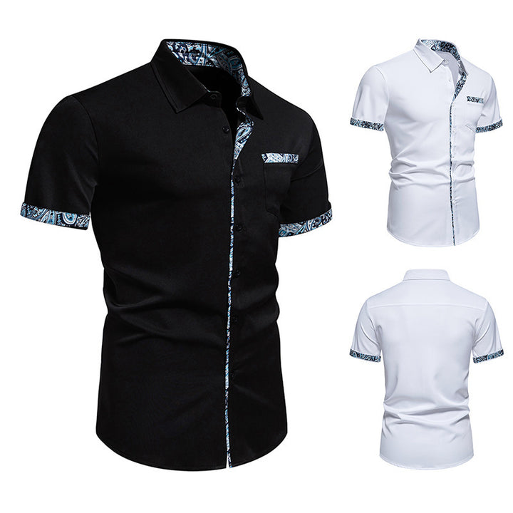 Herren Hemd mit kreativem Kragen und dekorativen Akzenten Aliams