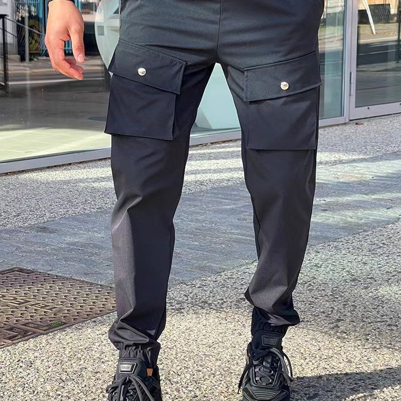 Herren Cargo-Hose mit vielen Taschen und elastischem Abschluss Aliams