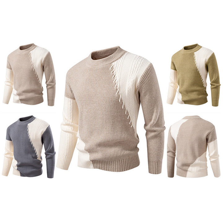 Herren Strickpullover mit modernem Struktur-Design und elegantem Kragen Aliams
