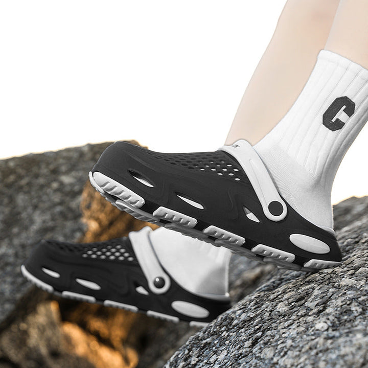 Herren Atmungsaktive Clogs mit Verstellbarem Riemen Aliams