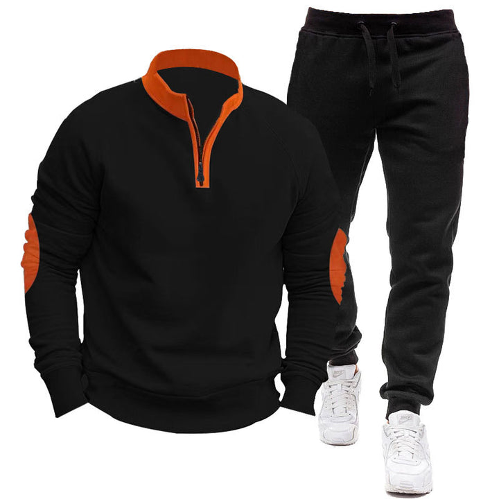 Herren Sportliches Hoodie- und Jogginganzug-Set mit kontrastierenden Ärmelakzenten Aliams