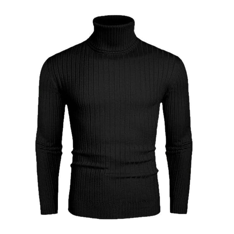 Herren Hochwertiger Rollkragenpullover mit feiner Rippenstruktur Aliams