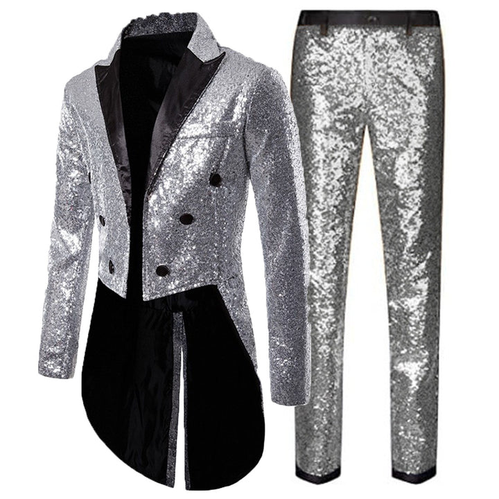 Herren Glitzerndes Paillettenanzug-Set Aliams