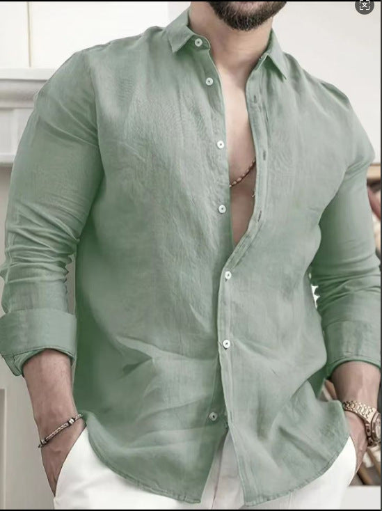 Herren Hemd aus leichtem Leinenmix mit lässigem Schnitt Aliams