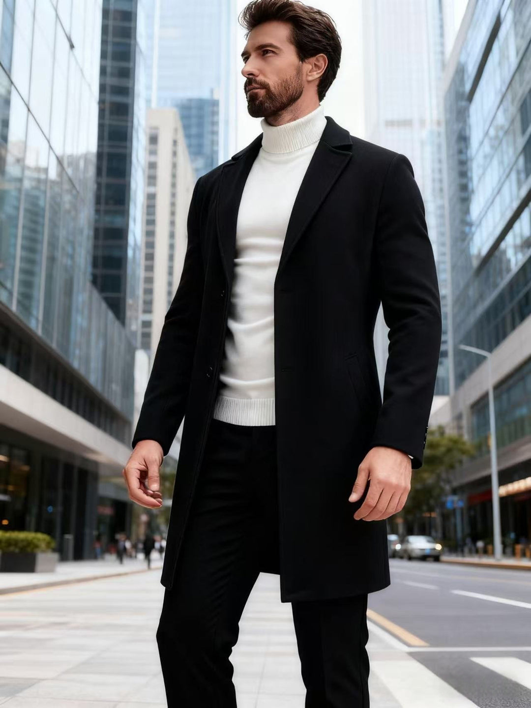 Herren eleganter Wollmantel Aliams