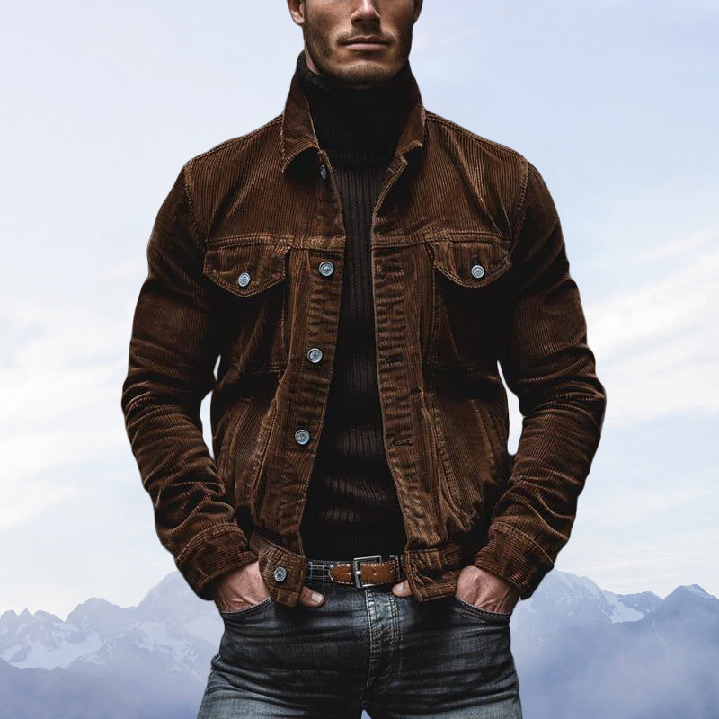 Herren Cordjacke mit klassischem Schnitt und praktischen Brusttaschen Aliams