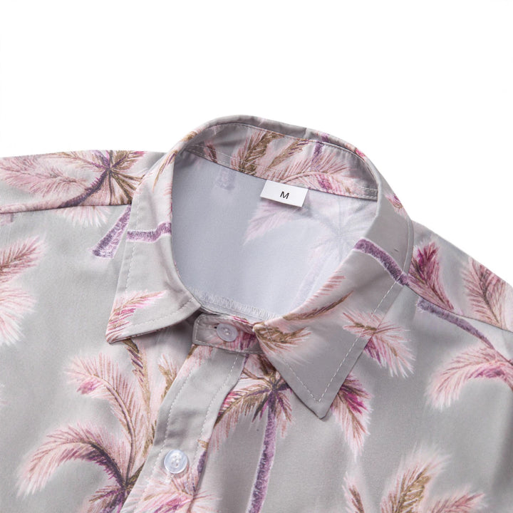 Herren Kurzarmhemd im tropischen Palmen-Design Aliams