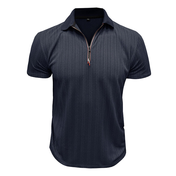 Herren Kurzarm Poloshirt mit hohem Kragen Aliams