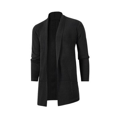 Herren Strickjacke mit offenem Schnitt und praktischen Taschen Aliams
