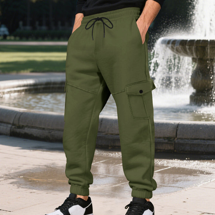 Herren Cargo-Jogginghose mit funktionalen Taschen und elastischem Bund Aliams