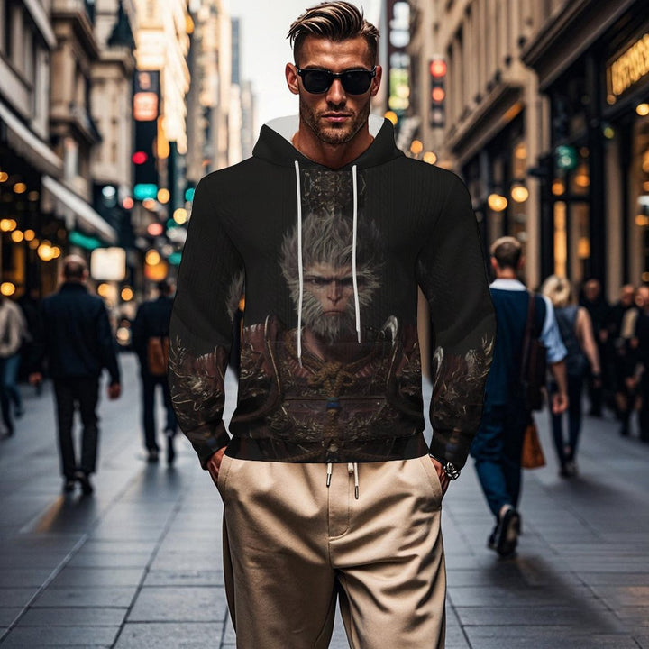 Herren Kapuzenpullover mit auffälligem Tiermotiv und praktischem Design Aliams