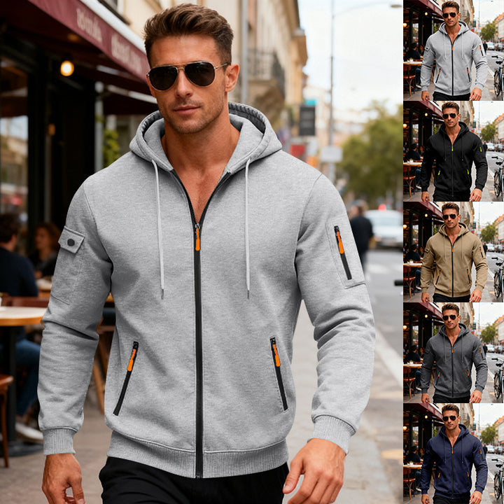 Herren funktionale Kapuzenjacke mit innovativem Reißverschluss Aliams