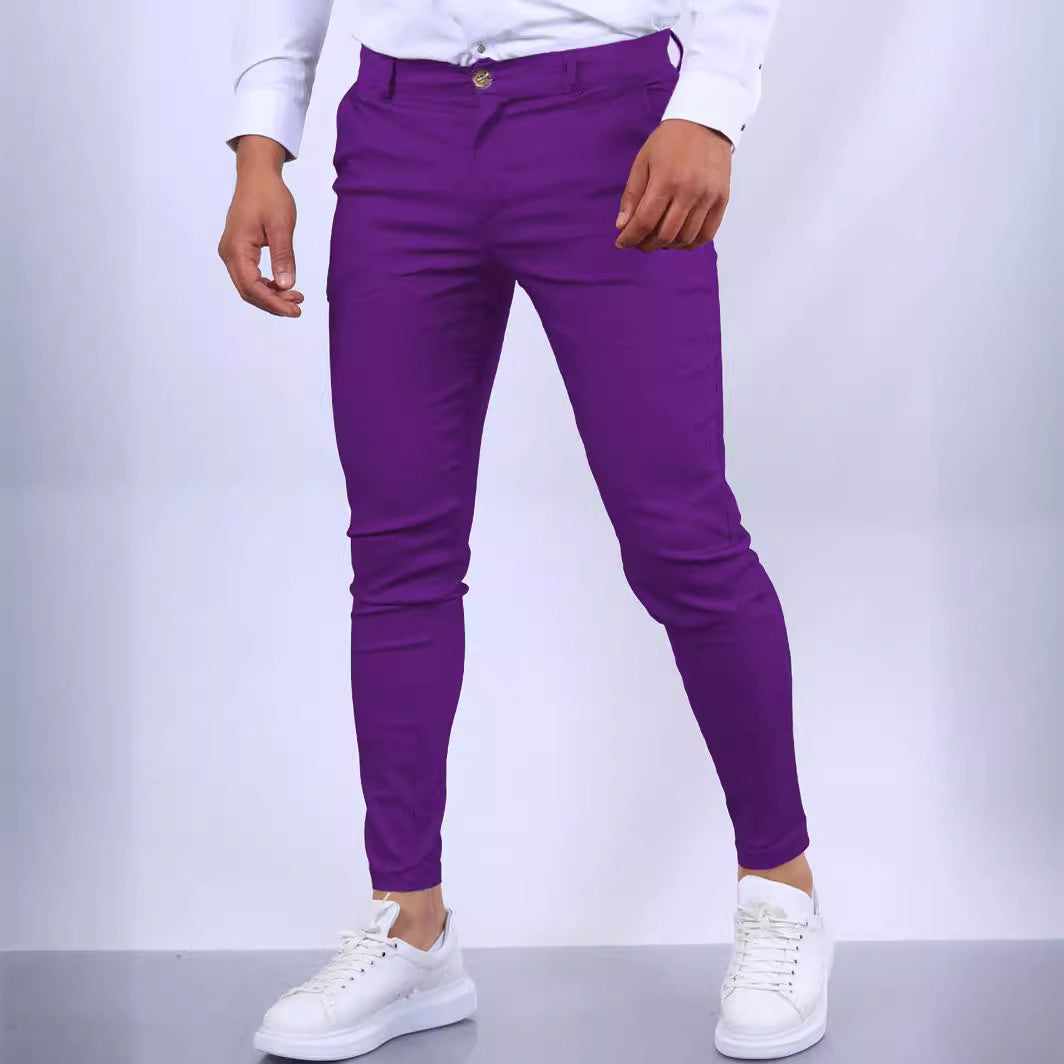 Herren Chinohose mit bequemem elastischem Bund und schmalem Schnitt Aliams