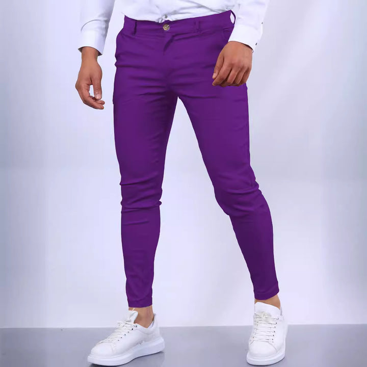 Herren Chinohose mit bequemem elastischem Bund und schmalem Schnitt Aliams