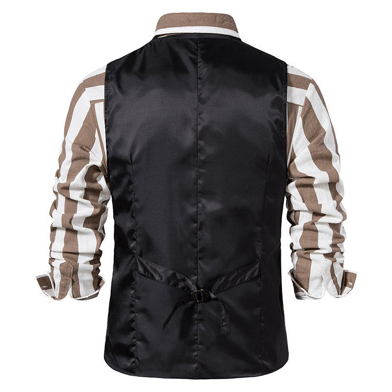 Herren elegante Weste im klassischen Karomuster mit praktischen Taschen Aliams