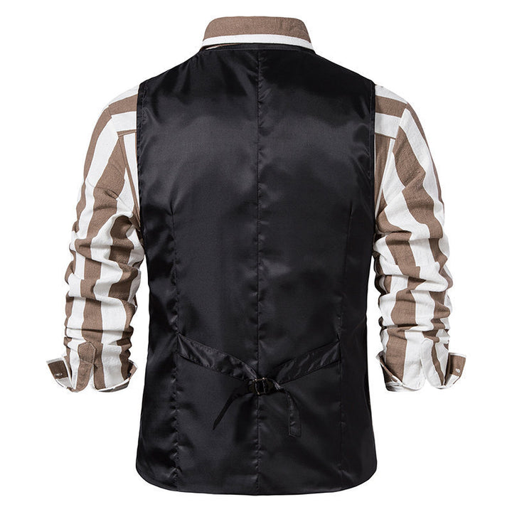 Herren elegante Weste im klassischen Karomuster mit praktischen Taschen Aliams