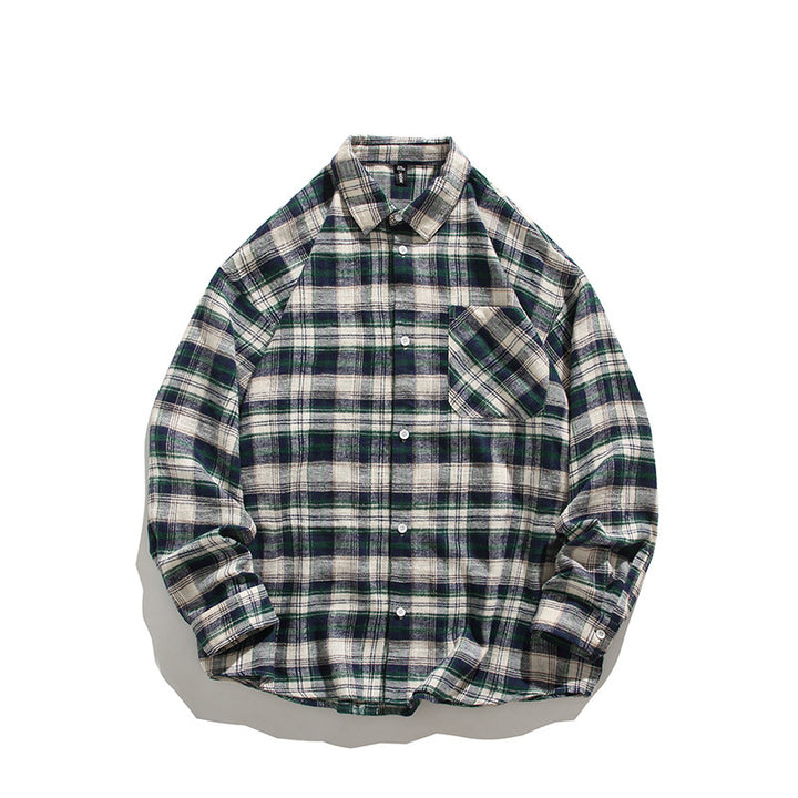 Herren komfortables Flanellhemd mit modernem Karomuster und Brusttasche Aliams