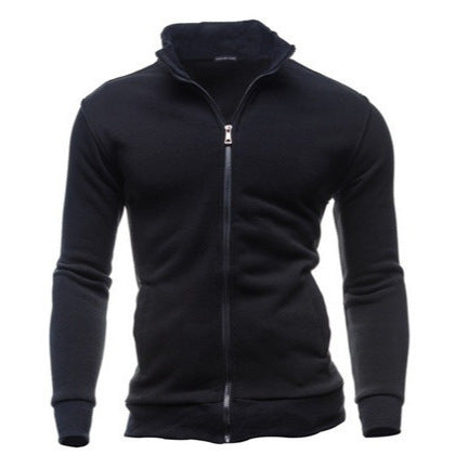 Herren sportliche Sweatjacke mit hohem Kragen und durchgehendem Reißverschluss Aliams