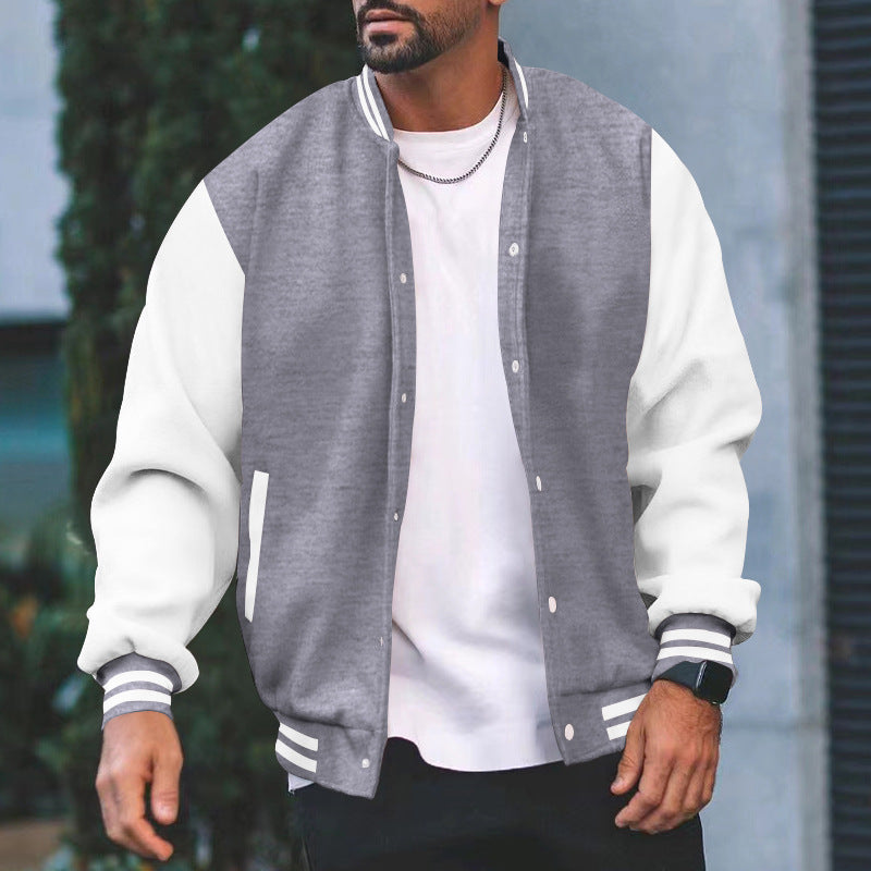 Herren sportliche Collegejacke mit traditionellem Schnitt und kontrastierenden Ärmeln Aliams