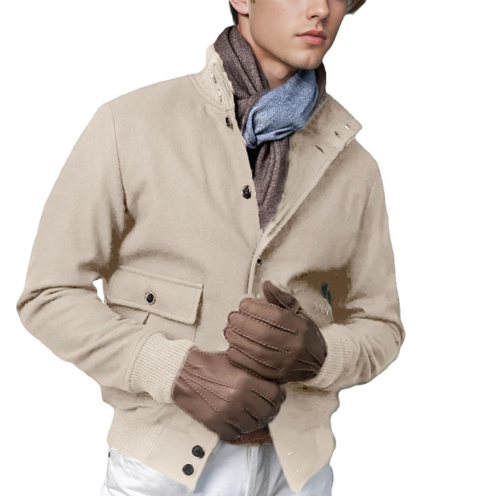 Herren beschichtete Freizeitjacke im sportlichen Stil mit praktischen Taschen Aliams