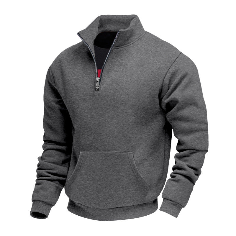 Herren Fleece pullover mit halbem Reißverschluss Aliams