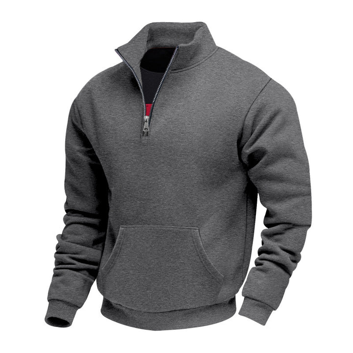 Herren Fleece pullover mit halbem Reißverschluss Aliams