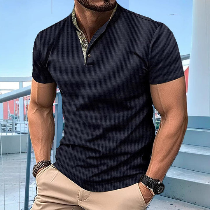 Herren Poloshirt mit modischem Kragen und strukturierter Oberfläche Aliams