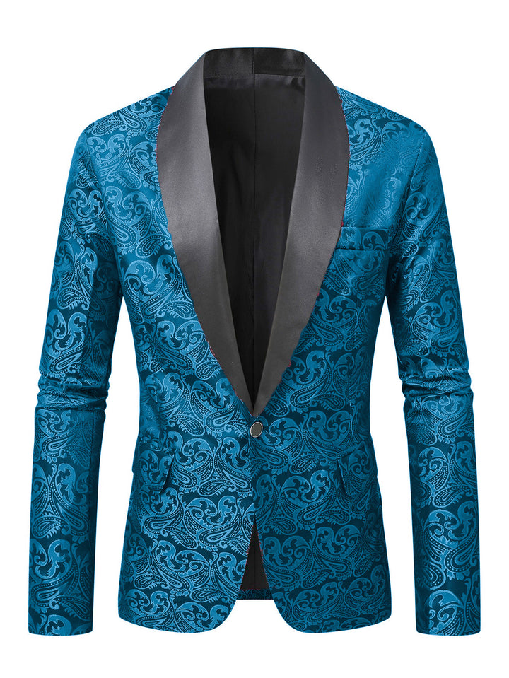 Herren eleganter Pailletten-Blazer mit Paisley-Muster Aliams