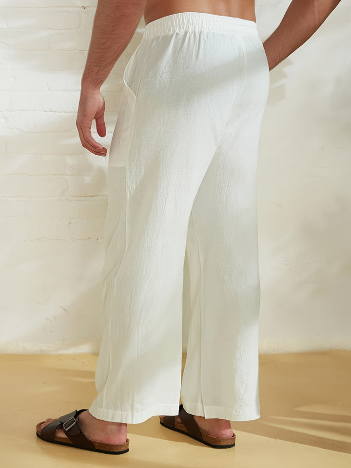 Herren entspannte Strandhose mit Palmendruck Aliams