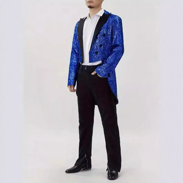 Herren Glamouröser Pailletten-Smoking-Blazer Aliams
