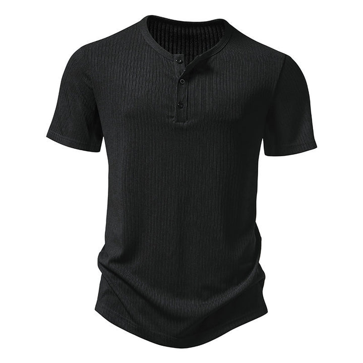 Herren Kurzarm-Henley-Shirt mit strukturiertem Design Aliams