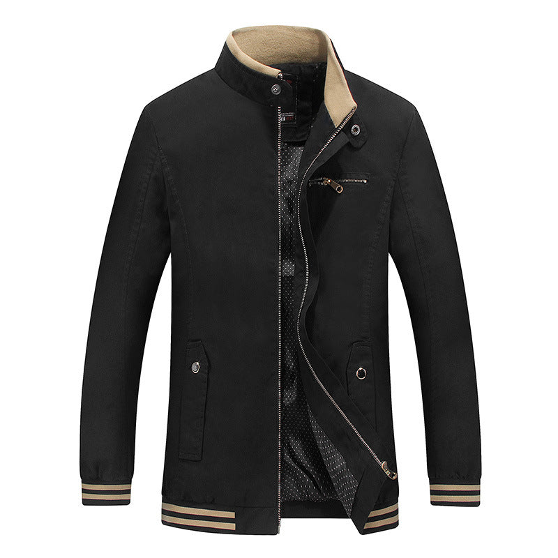 Herren sportliche Übergangsjacke mit Kinnschutz und praktischen Taschen Aliams